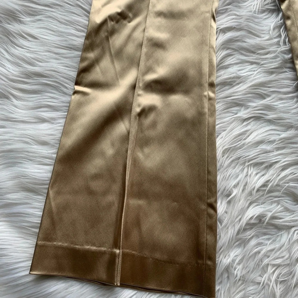 New Rosetta Getty Flared Leg Duchess Satin Pants Champagne Designer Luxury 10 - Picture 3 of 8